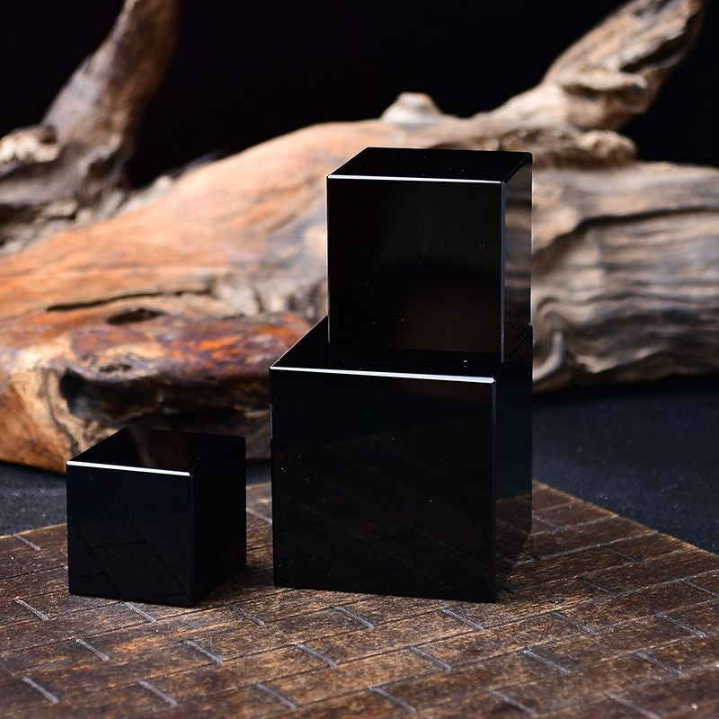 Black Obsidian Natural Tetrahedron Ornament-Eternal Brazilian Gemstone Collection