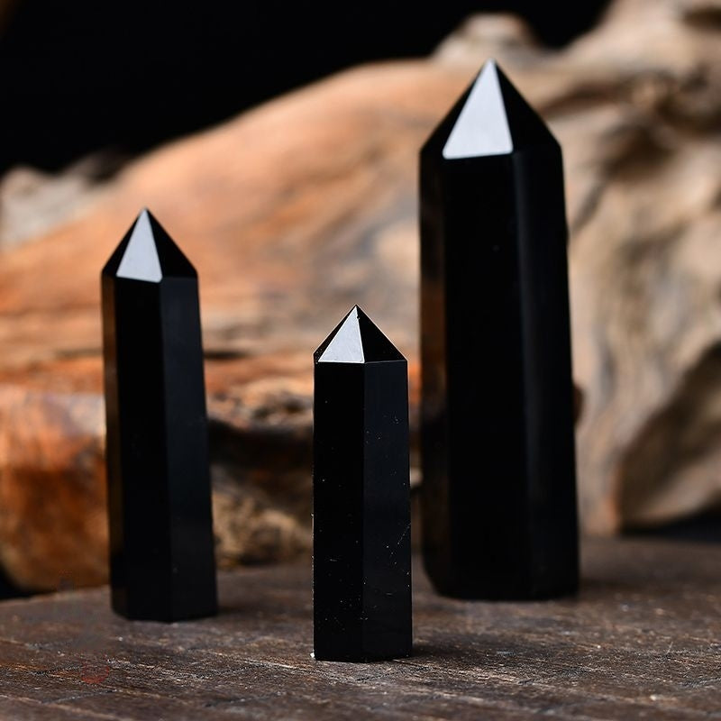 Black Obsidian Pillar Collection-Eternal Brazilian Gemstone Collection