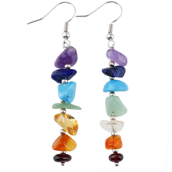 7-Chakra Rainbow Earrings- Exquisite Jewelry, Healing the Soul