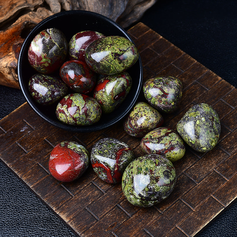 Natural Polished Grain Bloodstone Tumble Stone-Eternal Brazilian Gemstone Collection