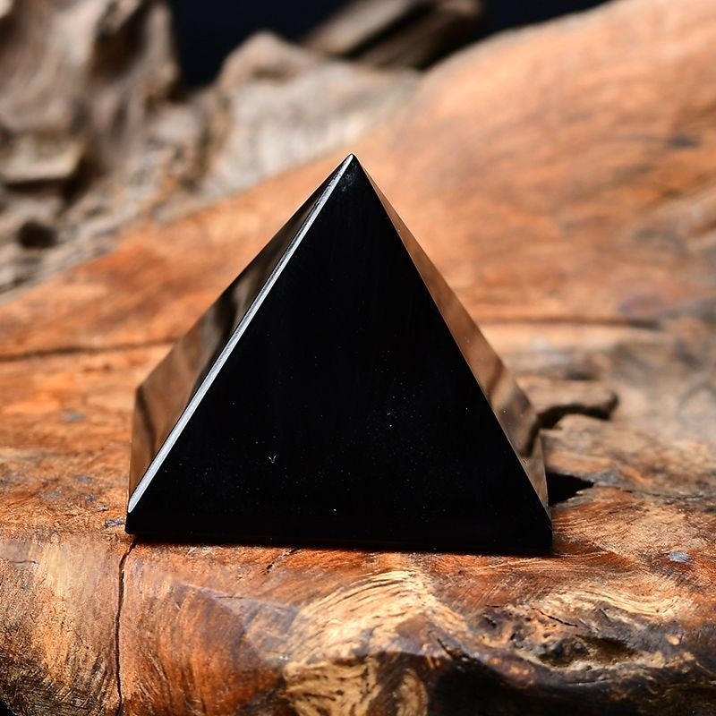 Natural Black Obsidian Pyramid Pendant -Eternal Brazilian Gemstone Collection