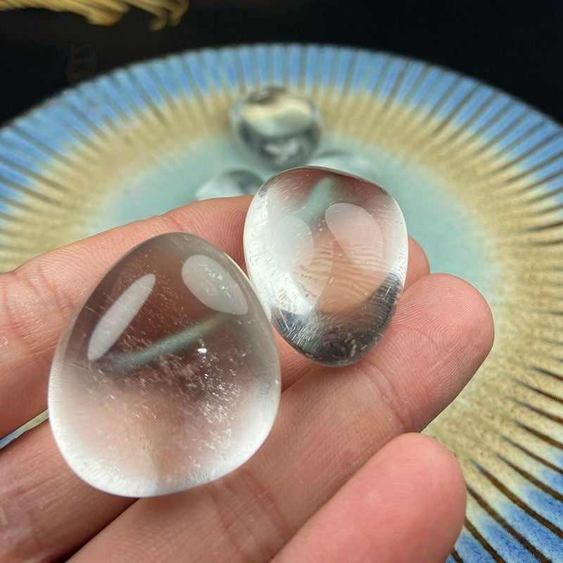 Natural Grain Clear Quartz Tumbled Stone Cube-Eternal Brazilian Gemstone Collection