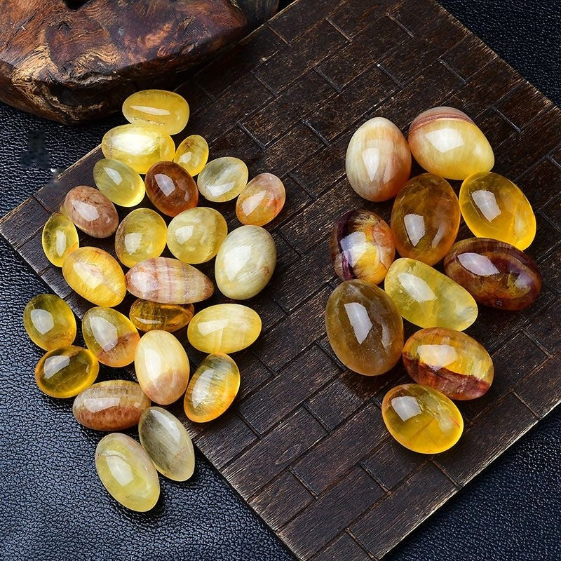 Natural Polished Large Grain Citrine Tumble Stone -Eternal Brazilian Gemstone Collection