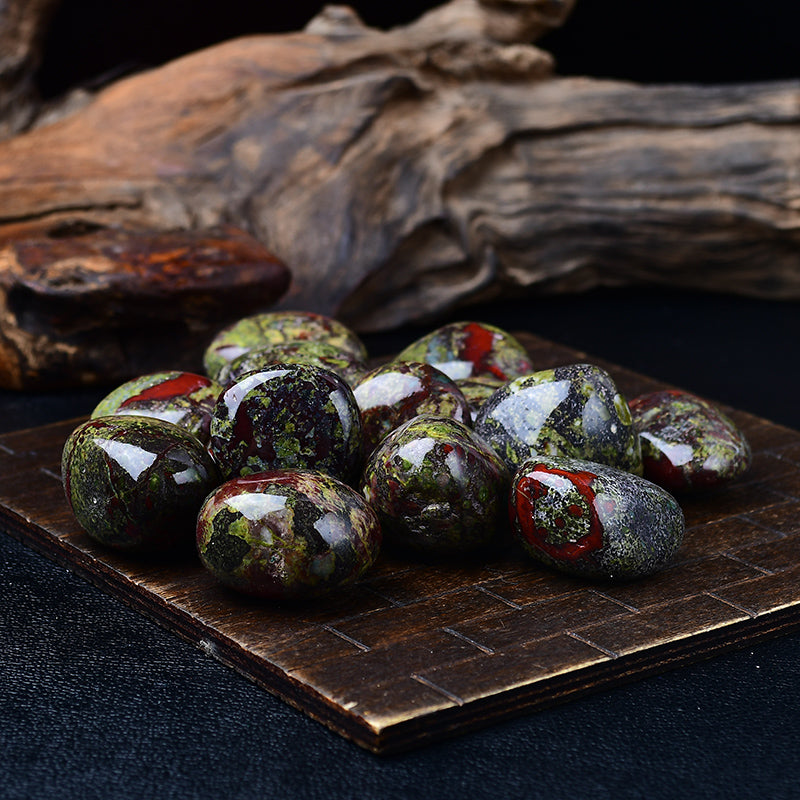 Natural Polished Grain Bloodstone Tumble Stone-Eternal Brazilian Gemstone Collection