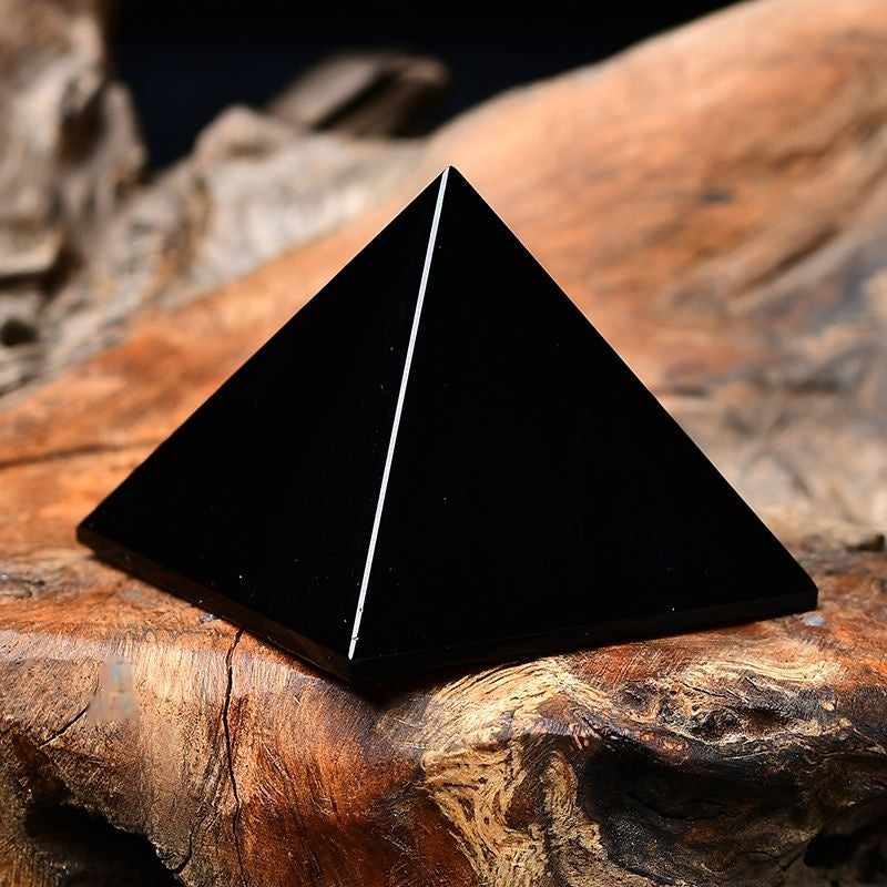 Natural Black Obsidian Pyramid Pendant -Eternal Brazilian Gemstone Collection