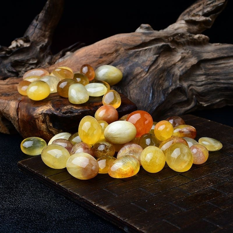 Natural Polished Large Grain Citrine Tumble Stone -Eternal Brazilian Gemstone Collection