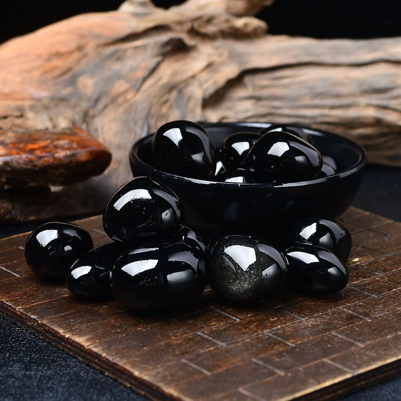 Natural Polished Large Grain Black Obsidian-Eternal Brazilian Gemstone Collection