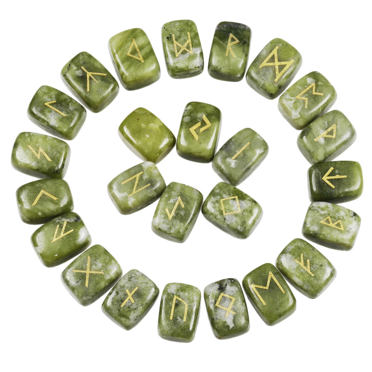 Natural Prehnite Galactic Rune Codex Set -Eternal Brazilian Gemstone Collection