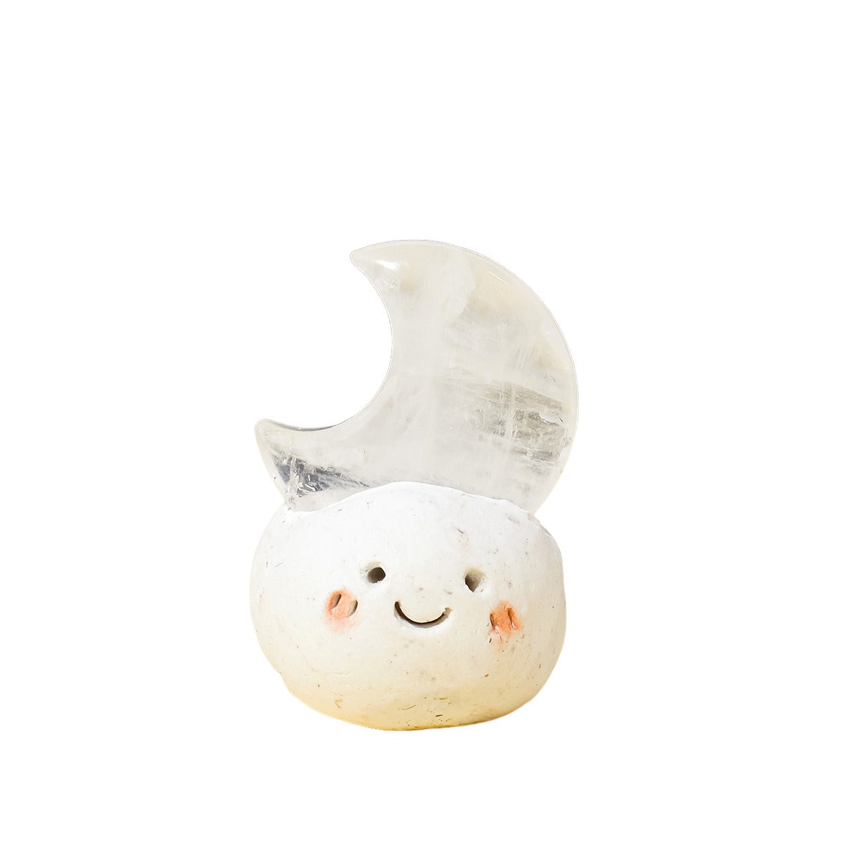 Natural Clear Quartz Moon Dwarf Ornament -Eternal Brazilian Gemstone Collection