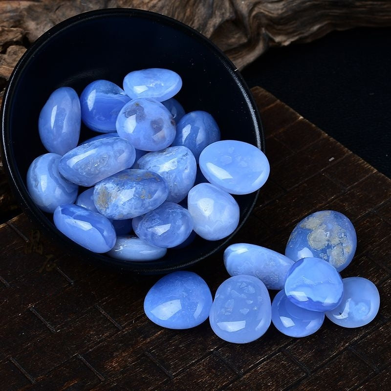 Natural Polished Large Grain BlueBlue Chalcedony -Eternal Brazilian Gemstone Collection