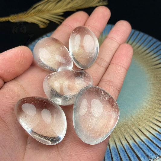 Natural Grain Clear Quartz Tumbled Stone Cube-Eternal Brazilian Gemstone Collection