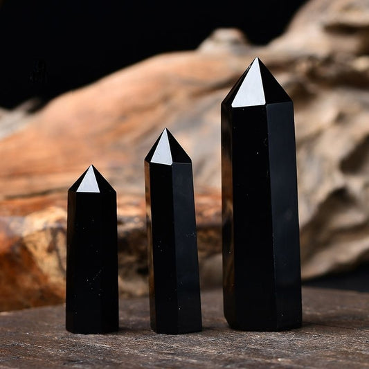 Black Obsidian Pillar Collection-Eternal Brazilian Gemstone Collection