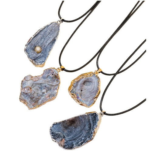 Natural Crystal Agate Pendant Necklace-Exquisite Jewelry, Healing the Soul