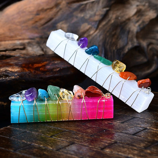 Natural Moroccan Plaster Stick Colorful Crushed Stone Hand Wound Wire-Eternal Brazilian Gemstone Collection