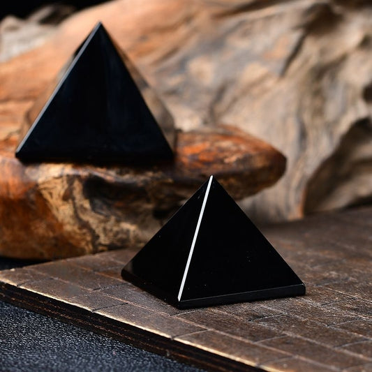 Natural Black Obsidian Pyramid Pendant -Eternal Brazilian Gemstone Collection