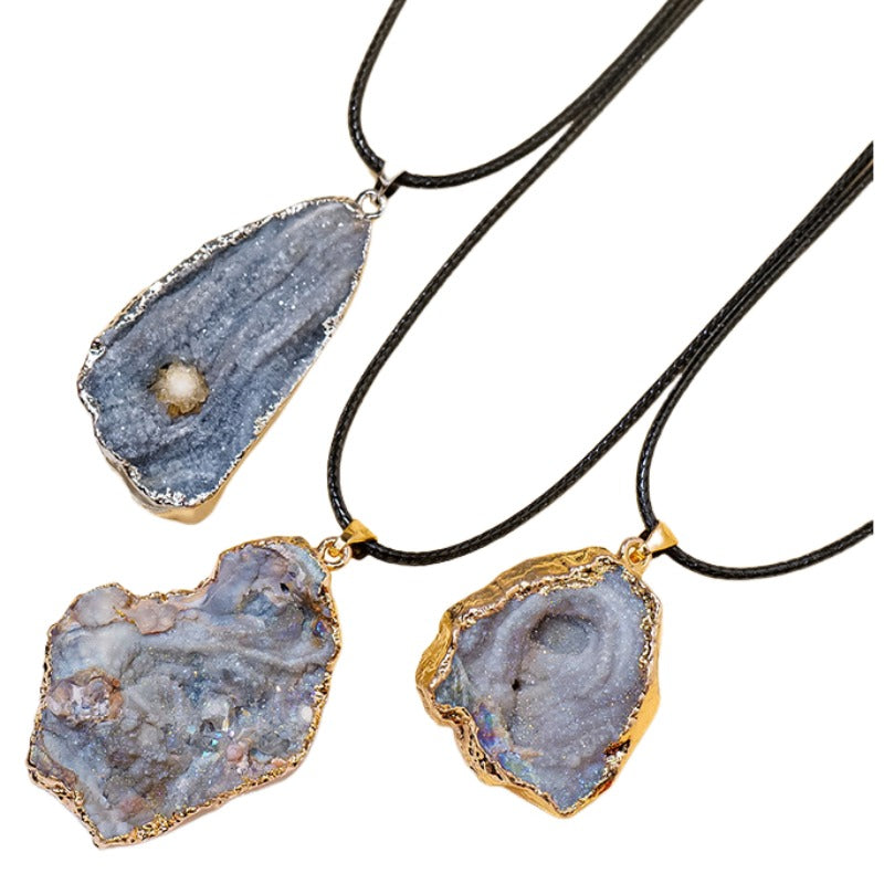 Natural Crystal Agate Pendant Necklace-Exquisite Jewelry, Healing the Soul