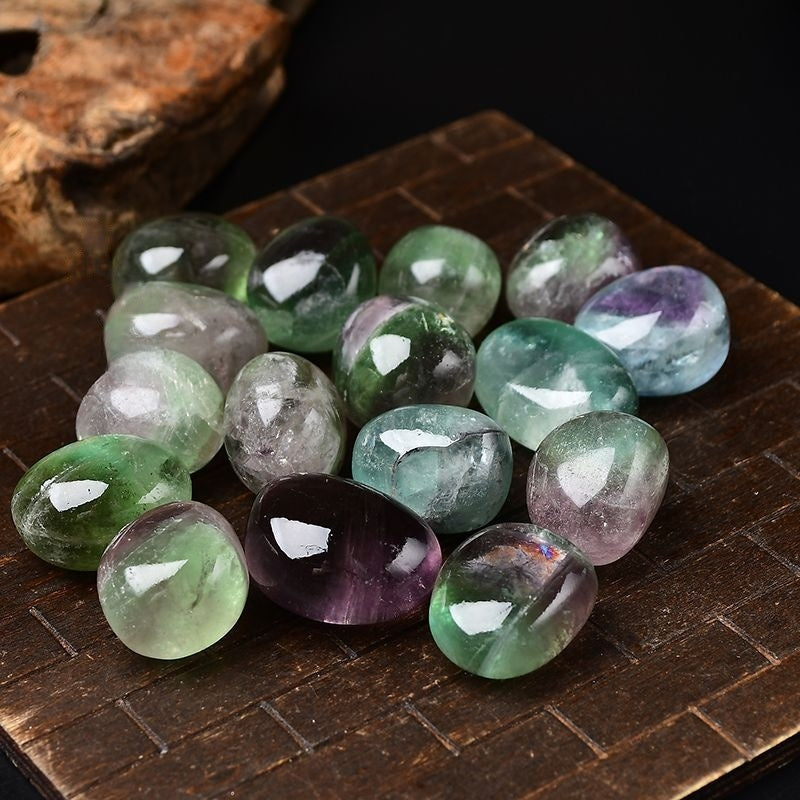Natural Polished Grain Fluorite Rounded Tumbled Stone -Eternal Brazilian Gemstone Collection