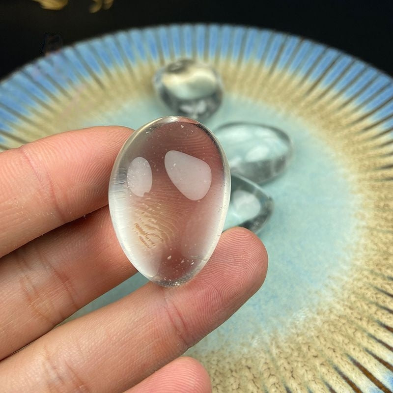 Natural Grain Clear Quartz Tumbled Stone Cube-Eternal Brazilian Gemstone Collection