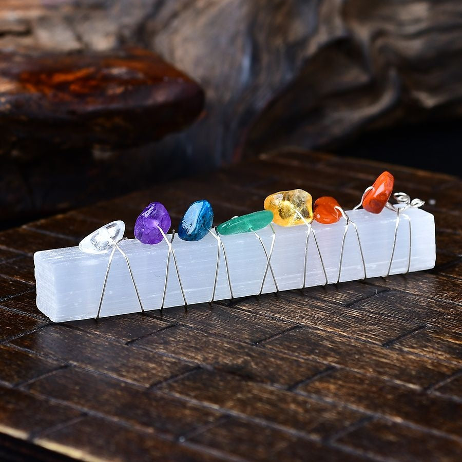 Natural Moroccan Plaster Stick Colorful Crushed Stone Hand Wound Wire-Eternal Brazilian Gemstone Collection