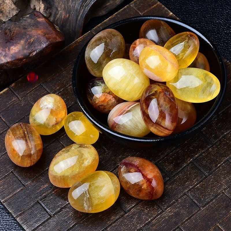 Natural Polished Large Grain Citrine Tumble Stone -Eternal Brazilian Gemstone Collection
