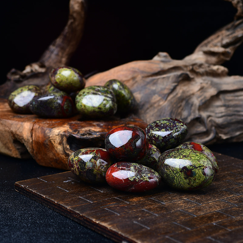 Natural Polished Grain Bloodstone Tumble Stone-Eternal Brazilian Gemstone Collection