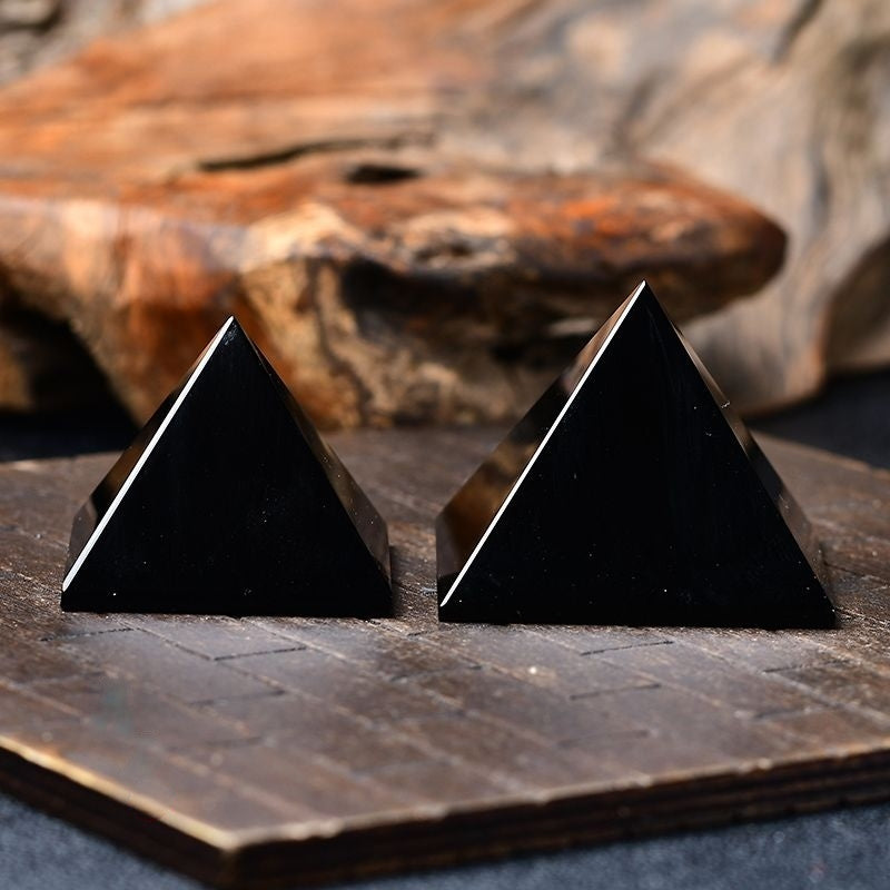 Natural Black Obsidian Pyramid Pendant -Eternal Brazilian Gemstone Collection