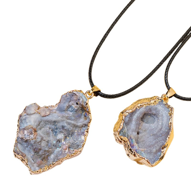 Natural Crystal Agate Pendant Necklace-Exquisite Jewelry, Healing the Soul