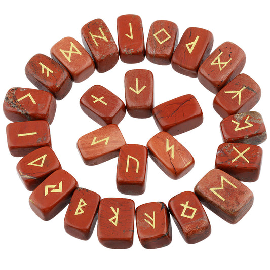 Natural Red Jasper Galactic Rune Codex Set-Eternal Brazilian Gemstone Collection