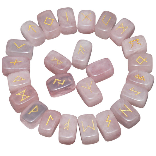 Natural Rose Quartz Galactic Rune Codex Set-Eternal Brazilian Gemstone Collection