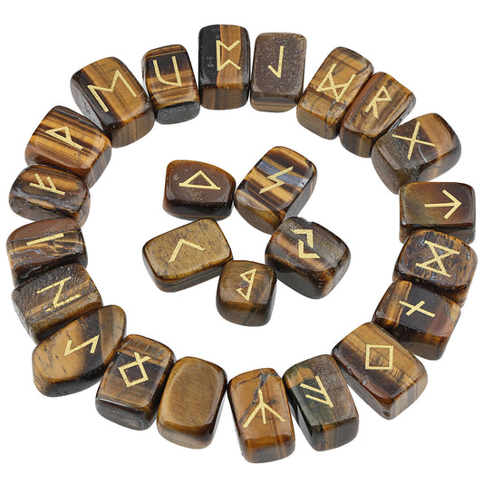 Natural Tiger Eye Galactic Rune Codex Set-Eternal Brazilian Gemstone Collection