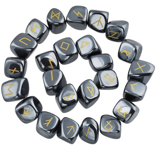 Natural Polished Hematite Galactic Rune Codex Set -Eternal Brazilian Gemstone Collection