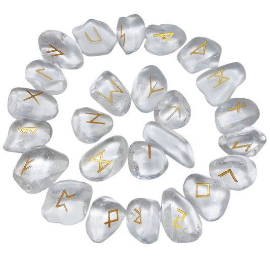 Natural Clear Quartz Galactic Rune Codex Set -Eternal Brazilian Gemstone Collection