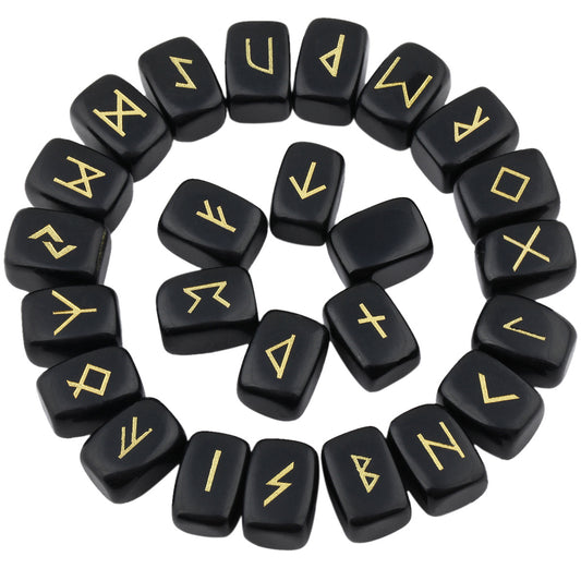 Natural Black Obsidian Galactic Rune Codex Set-Eternal Brazilian Gemstone Collection