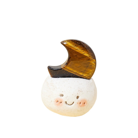Natural Tiger Eye Moon Dwarf Ornament -Eternal Brazilian Gemstone Collection