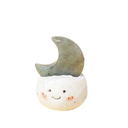 Natural Green Aventurine Moon Dwarf Ornament -Eternal Brazilian Gemstone Collection
