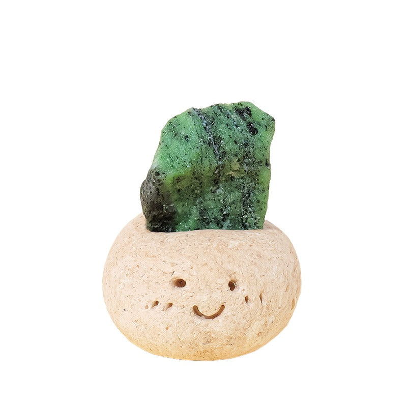Natural Malachite Smile Dwarf Ornament -Eternal Brazilian Gemstone Collection