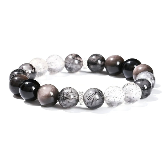 Natural Snowflake Obsidian Bracelet-Exquisite Jewelry, Healing the Soul